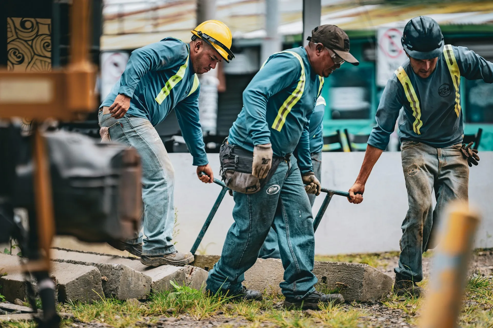 Railroad maintenance crew at work