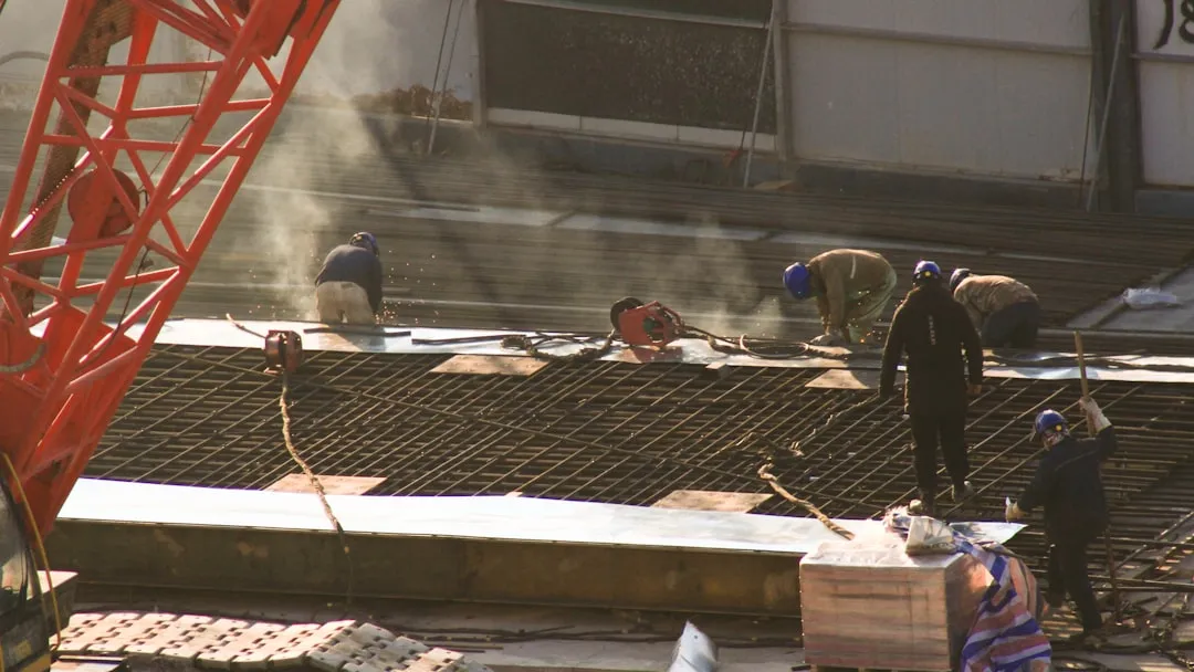 Field service crew working at a construction site