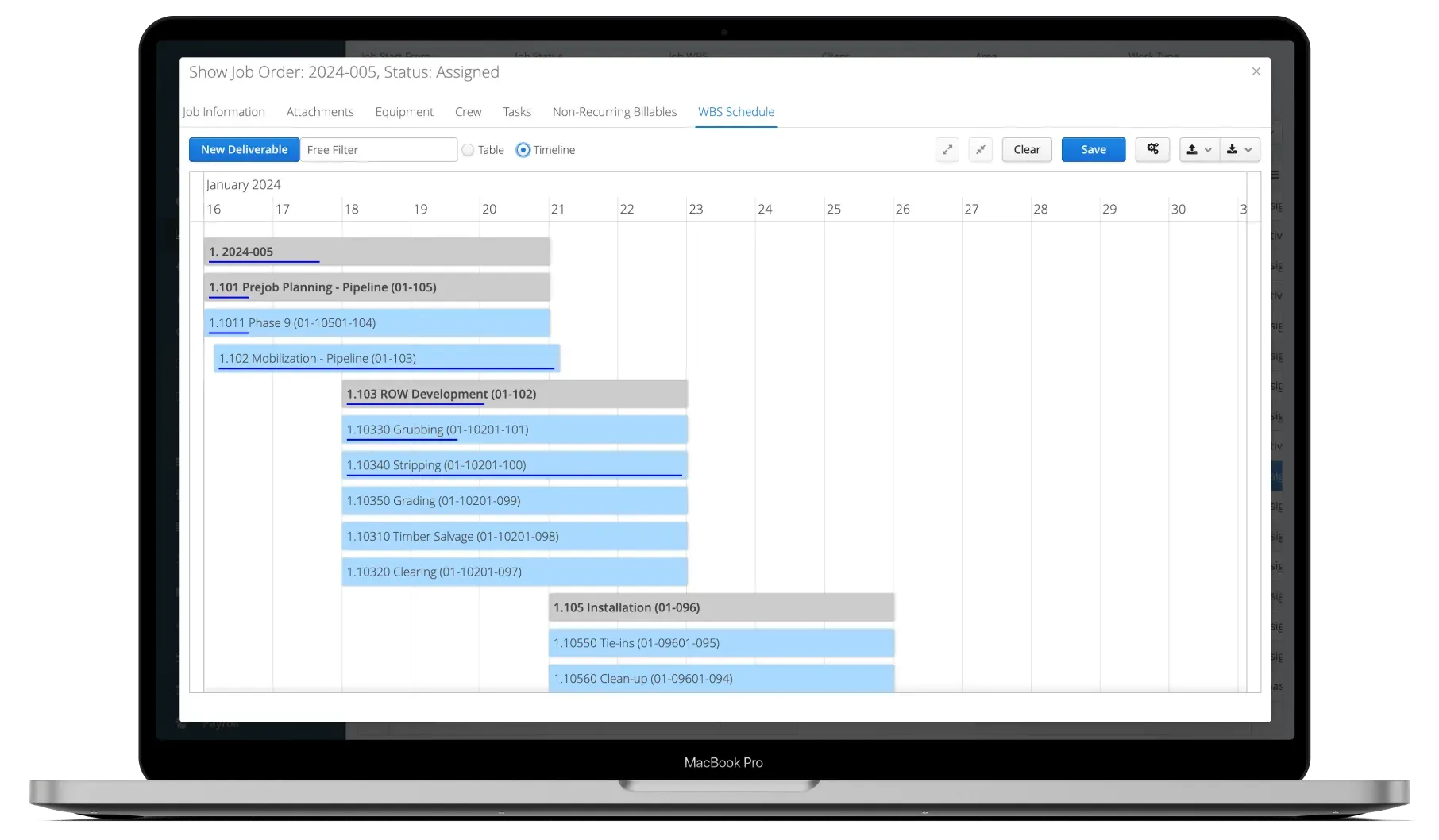Track line items by job and phase in Aimsio