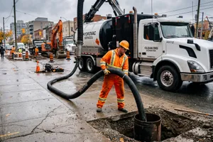 Hydrovac truck dispatched to an excavation site