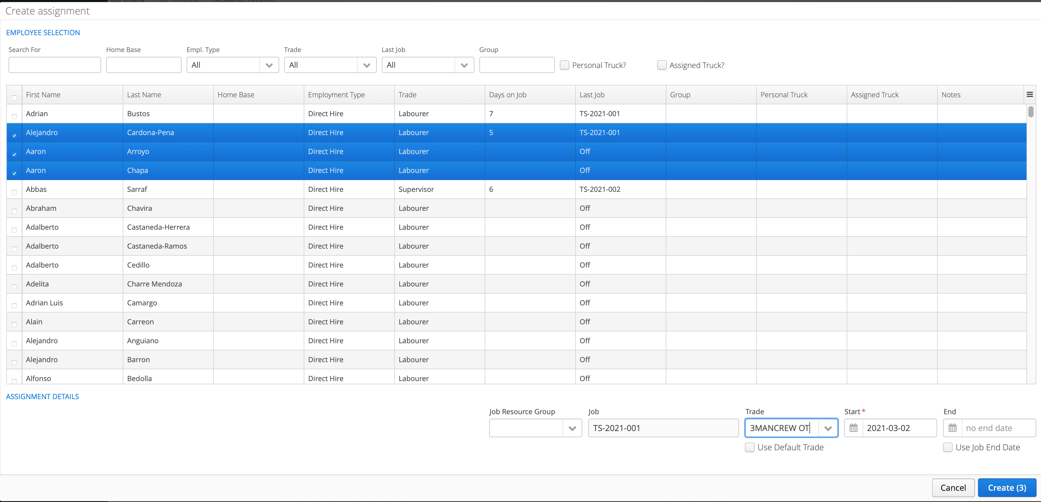 Dispatch crew and equipment with Aimsio