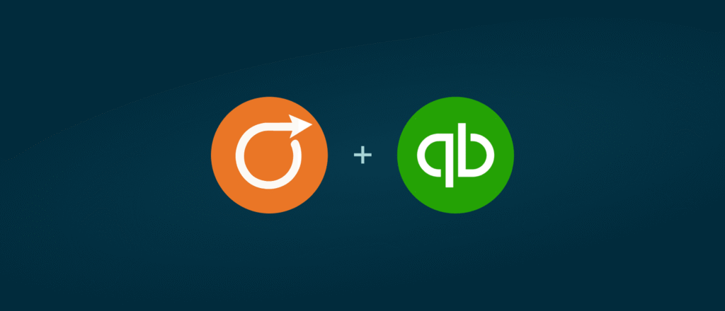 Aimsio field service management software logo plus the QuickBooks Online logo signifying Aimsio's native integration with QBO